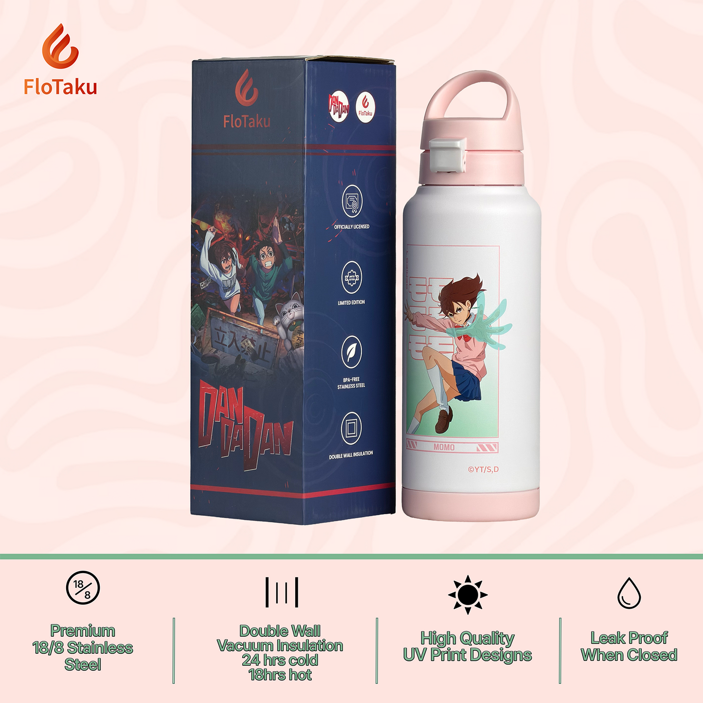 FloTaku x Dan Da Dan Series 1 | Momo Ayase 32oz Bottle
