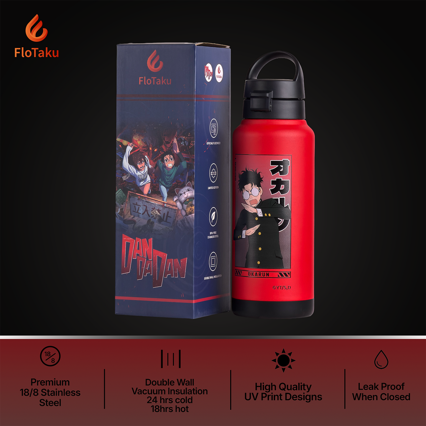 FloTaku x Dan Da Dan Series 1 | Okarun Base 32oz Bottle
