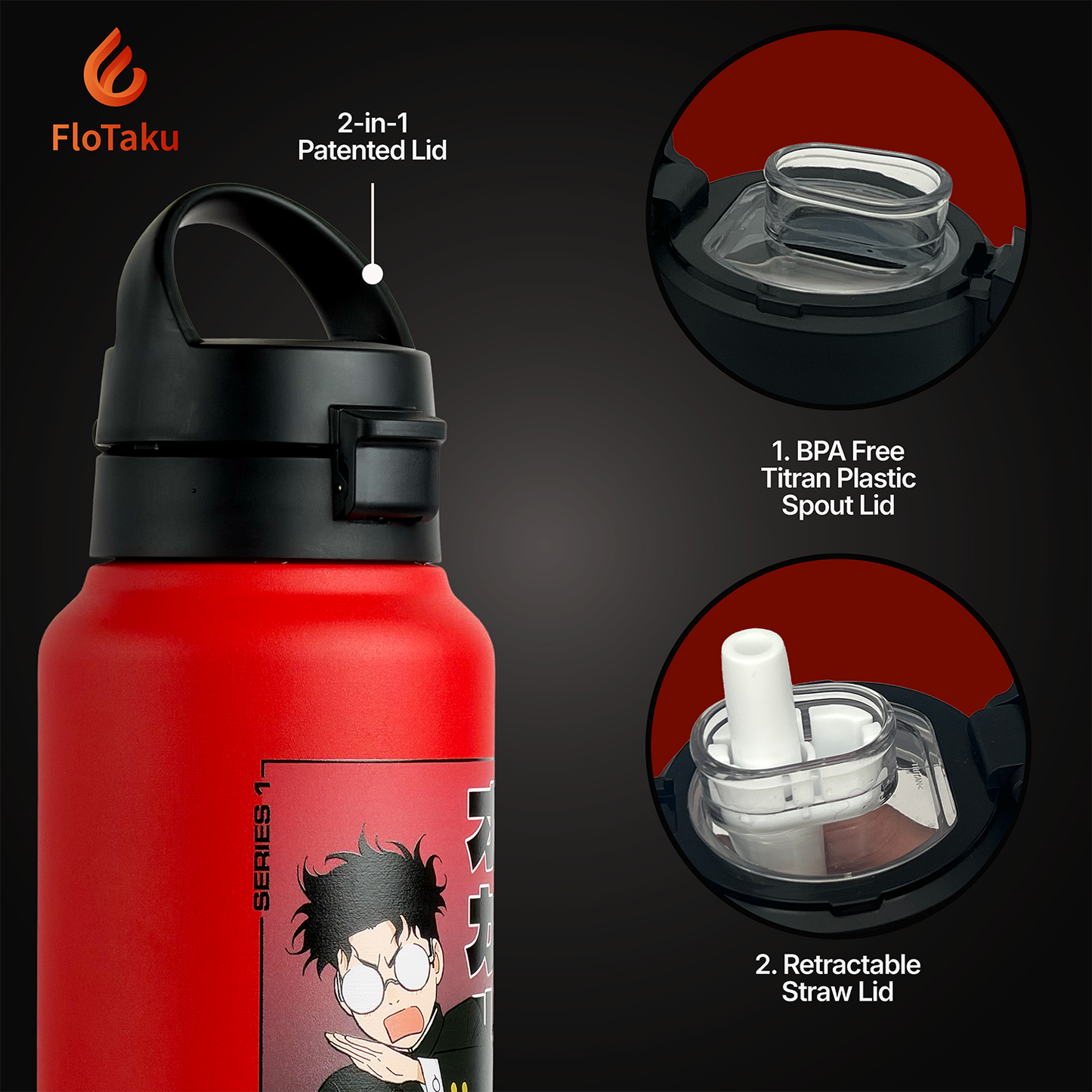 FloTaku x Dan Da Dan Series 1 | Okarun Base 32oz Bottle