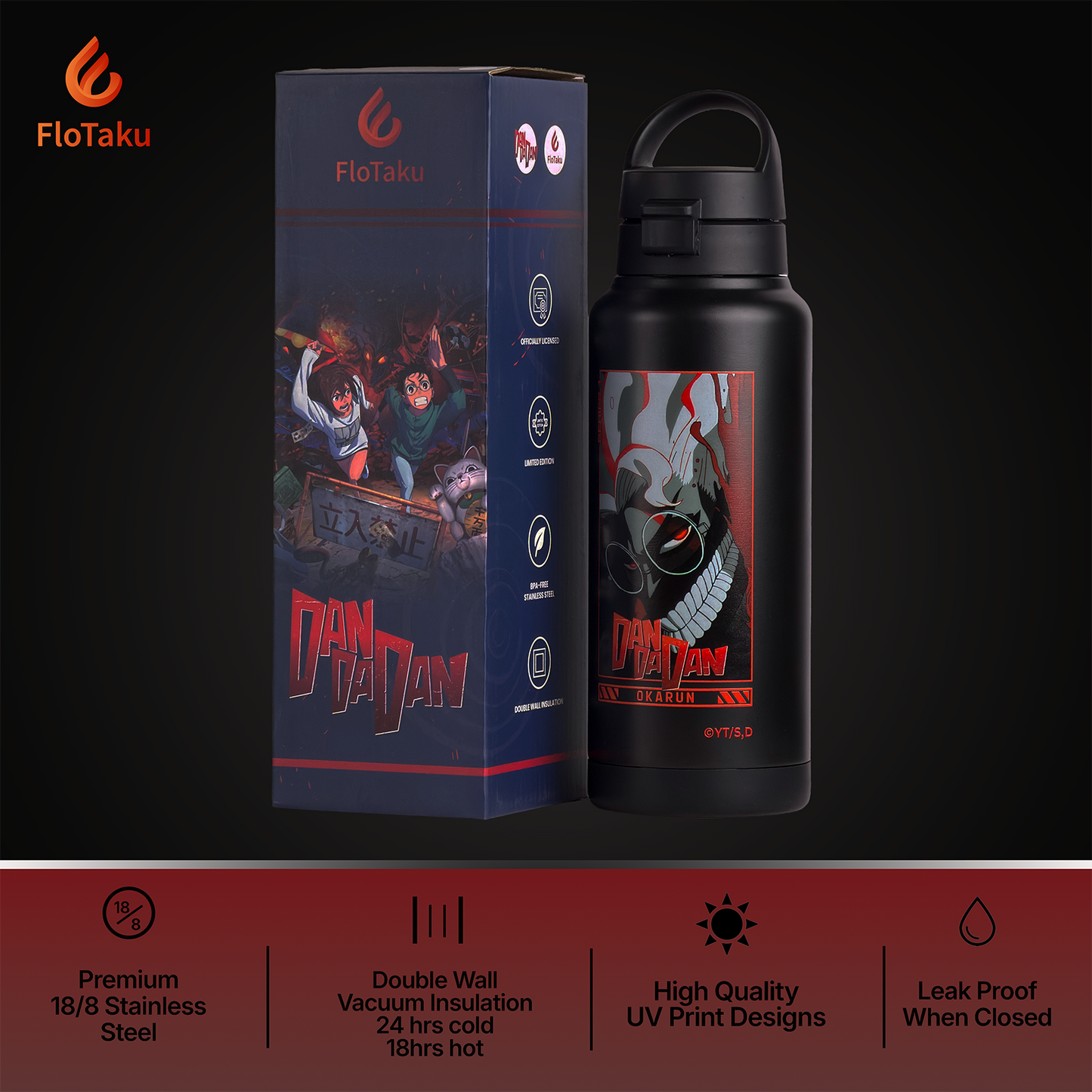 FloTaku x Dan Da Dan Series 1 | Okarun Transformation 32oz Bottle