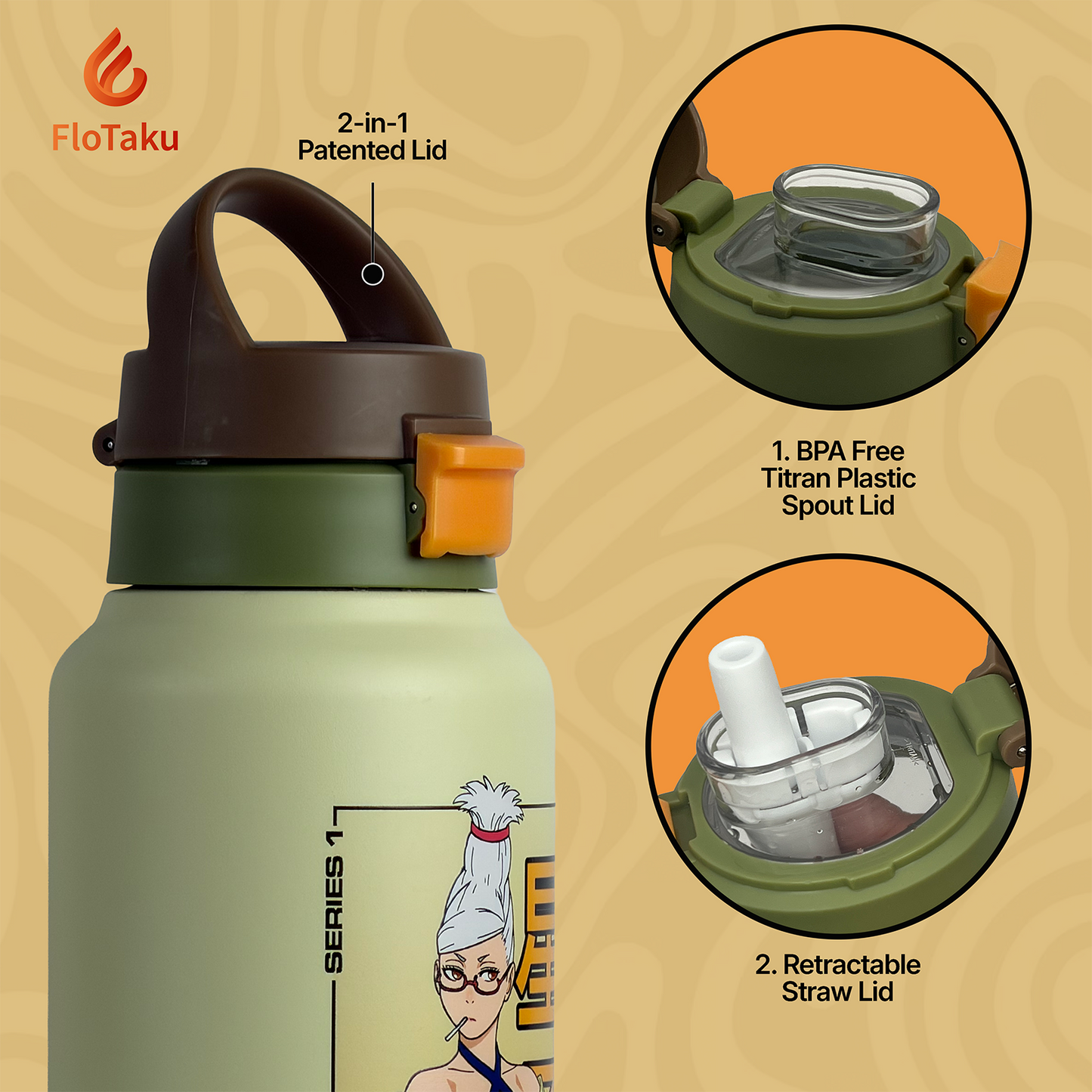 FloTaku x Dan Da Dan Series 1 | Granny Seiko 32oz Bottle
